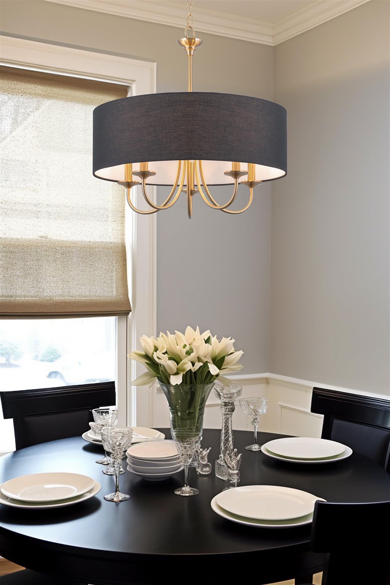 Black-Linen-Drum-Chandelier-3